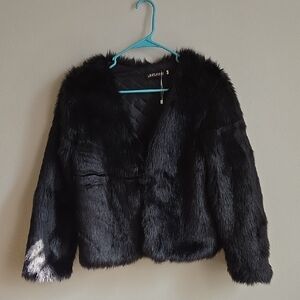 Black Faux Fir Coat